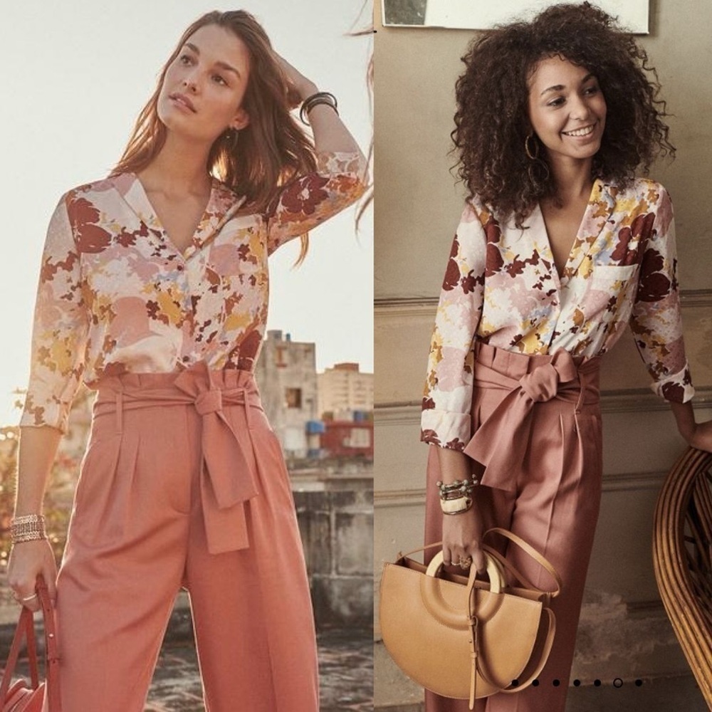 Sezane Florence Shirt 36 Silk Blouse View 3